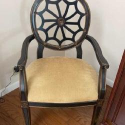 Craftsman style web back armchair