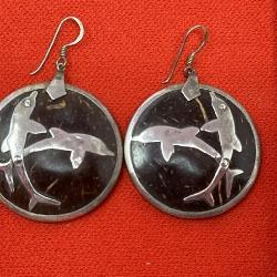 925 Sterling Silver Dolphin Earrings 9.84 Grams