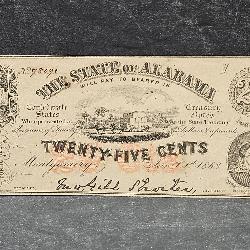 1863 ALABAMA Confederate  25 Cent Fractional Note