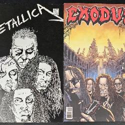 2 Autographed Comic Books - Rare Metallica, Exodus