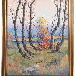 R.D. Schultz (AM 1915-2007) Fall Oil Painting