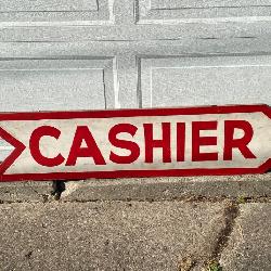 Cashier Sign, wood
