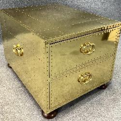 Sarreid Brass Wrapped End Table