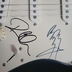 Jimmy Page / Robert Plant signed guitar
