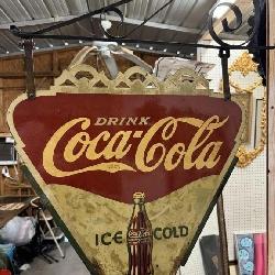1937 DOUBLE SIDED COCA-COLA SIGN