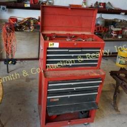 CRAFTSMAN 9 DRAWER DOLLY TOOL BOX & CONTENTS