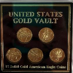 2 sets of (5) Five Dollar Gold St. Gaudens 