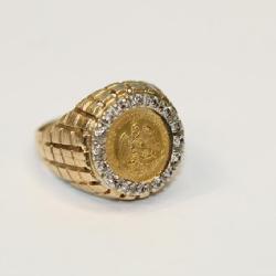 14Kt Gold Ring w/ Dos Peso Gold Coin