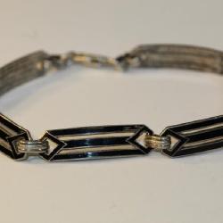 Art Deco black enamel link bracelet, replacement
