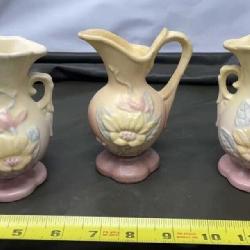 Hull Art Magnolia Pitcher and 2 Vases
