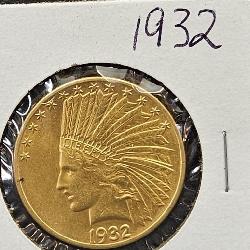 1932 Indian Head Gold Ten Dollar Coin