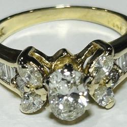 14KT YELLOW GOLD DIAMOND RING WITH APPROX. .50CT