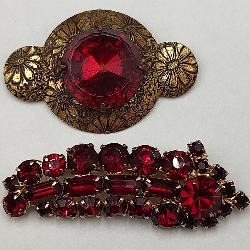 Vintage Rich Red Pin & Unusual Antique Red Pin