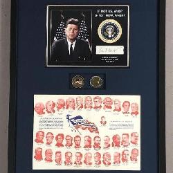 Framed Collection of John Kennedy Items