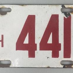 1914 Porcelain Michigan License Plate, 4417