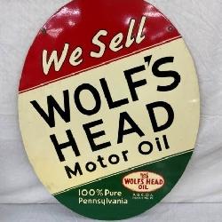 1941 DST WOLFS HEAD SIGN 23X30 