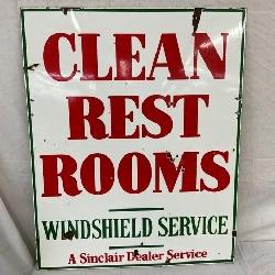 1953 DSP CLEAN REST ROOMS SIGN 30X38 