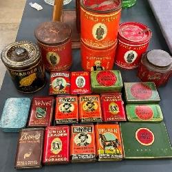 COLLECTION VARIOUS TOBACCO TINS 