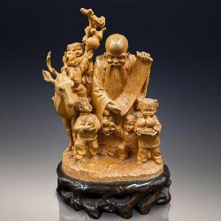 Carved Chinese Boxwood Cultural Revolution Figure On A Hardwood Stand