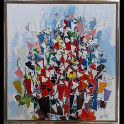 Signed Robert Goodnough (American, 1917-2010) Abstract O/C 