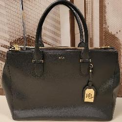 PP - RALPH LAUREN BLACK LEATHER DUAL HANDLE TOTE