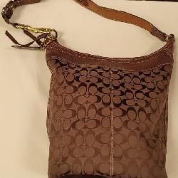 PP - COACH DK BRN SIGNATURE XXL SAC SHOULDER BAG