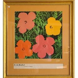 Signed Andy Warhol Silkscreen Lithograph Flowers Flower Series Leo Castelli, New York, 1964