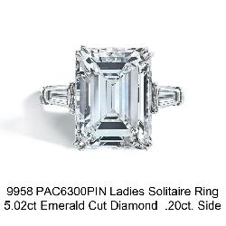 Natural Emerald Cut Diamond Ring-GIA