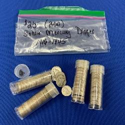 (200) SILVER MERCURY DIMES 1916-1945