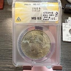 anacs graded peace silver dollar