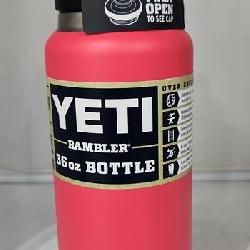 YETI Rambler 36 Oz. Bottle with Chug Cap, Bimini Pink