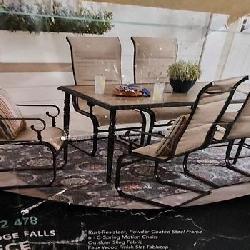 Hampton Bay Glenridge Falls 7-Piece Metal Rectangle Outdoor Dining Set