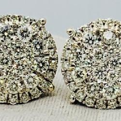 14KT YELLOW GOLD 1.75CT DIAMOND EARRINGS