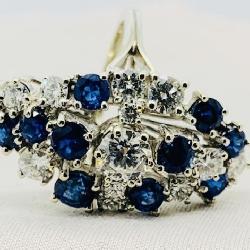 18KT WHITE GOLD 1.98CT SAPPHIRE & 2.68CT DIAMOND