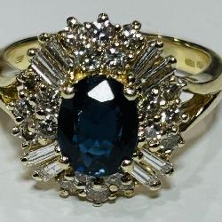 18KT YELLOW GOLD 1.50CT SAPPHIRE & 1.40CT DIAMOND