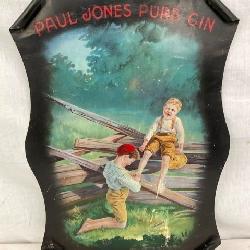 EARLY TIN LITHO PAUL JONES GIN TIN LITHO