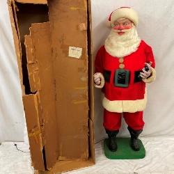 ORIG. EARLY COKE ANIMATED SANTA W/ BOX