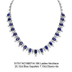 Blue Sapphire & Diamond Necklace