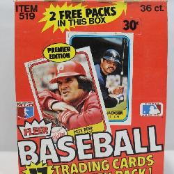 1981 Fleer Wax Paks Baseball Trading Cards Case