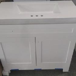 Glacier Bay Bannister 37 in. Single Sink White Bath Vanity 