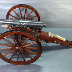 Fireable Black Powder Scale Model 1857 Napoleon Cannon, Marked 'J A B Co WW KS' (Westwood, KS), No. 