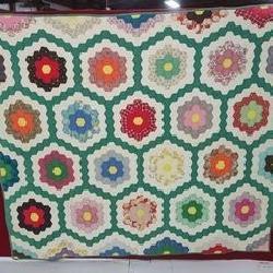 Flower Garden Quilt hand sewn