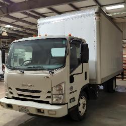 2019 Isuzu NPR Box Truck With Hydraulic Lift Gate, VIN JALC4W160K7K00621, Miles Showing On Odometer 