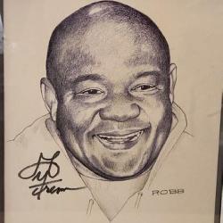 55 - GEORGE FOREMAN ORIGINAL PENCIL SKETCH W/COA