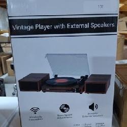 Vinyl Record Player with Speakers, Bluetooth