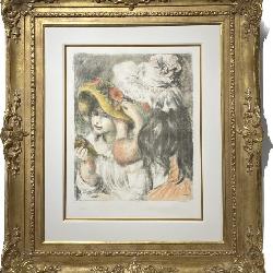 Lot #318 Original Pierre- Auguste Renoir Color Lithograph - Le Chapeau Epingle