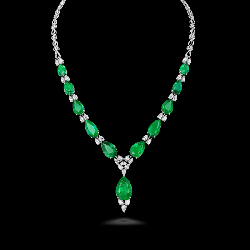 Lot #8144 Pear Shape Emerald with Diamonds