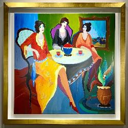 Lot #212  Original Itzchak Tarkay Oil Painting -The entre amis