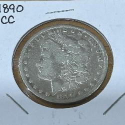 1890CC MORGAN SILVER DOLLAR