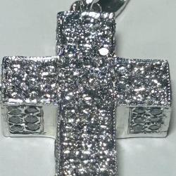 14KT WHITE GOLD DIAMOND CROSS 5.70 GRS